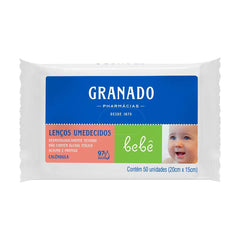 Lenço Umedecido Granado Bebê Calêndula  50 Unidades