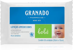 Lenço Umedecido Granado Bebê  Pele Sensível  50 Unidades