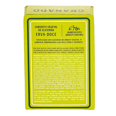 Sabonete Granado Glicerina Erva-Doce, Barra, 1 Unidade Com 90G