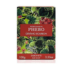Sabonete Perfumaria Phebo Gerânio Bourbon, Barra, 1 Unidade Com 100G
