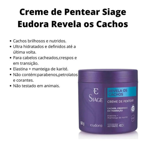 Creme de Pentear Siage Eudora Revela Os Cachos 500g