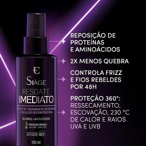 Creme Para Pentear Leave In Siàge Spray Resgate Imediato 100ml