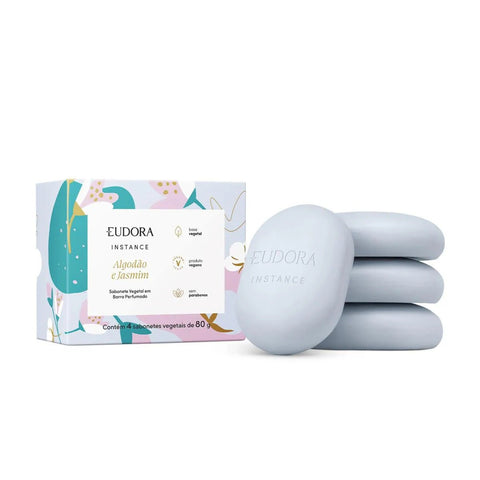 Eudora Instance Sabonete Vegetal Algodão e Jasmim 4x80g