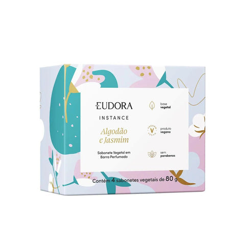 Eudora Instance Sabonete Vegetal Algodão e Jasmim 4x80g