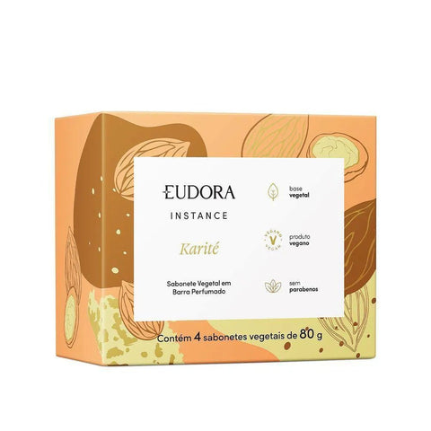 Eudora Instance Sabonete Vegetal Em Barra Karité 4x80g