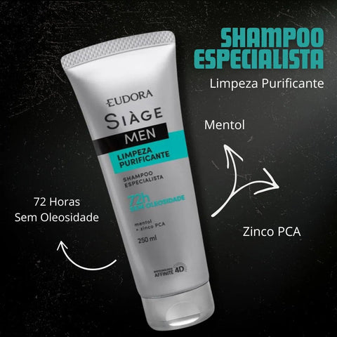 Eudora Shampoo Especialista Siàge Men Limpeza Purificante 250ml