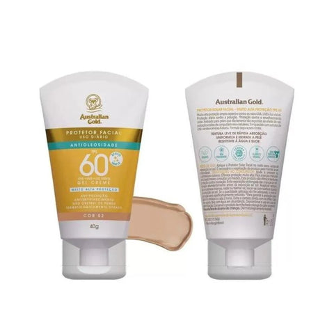 Protetor Solar Facial Australian Gold  Com Cor - FPS 60 - 40 g
