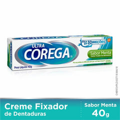 Creme Fixador de Dentadura Corega Ultra Menta, 1 Unidade Com 40G