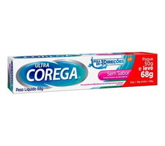 Creme Fixador de Dentadura Corega Ultra Sem Sabor, Leve 68G Pague 50G