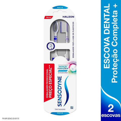 Kit Escova de Dente Sensodyne Proteção Completa+ Macia 2 Unidades