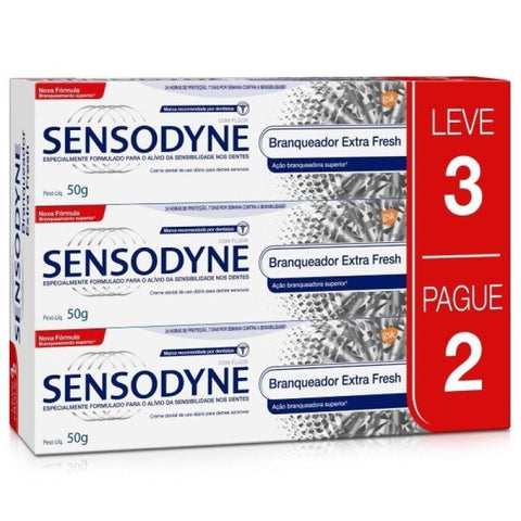 Pasta de Dente Sensodyne Branqueador Extra Fresh  3 x 50 g