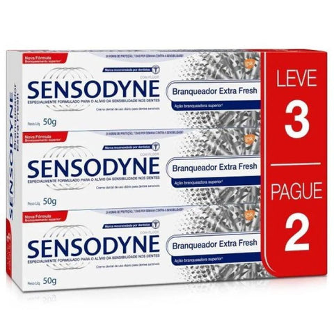 Pasta de Dente Sensodyne Branqueador Extra Fresh  3 x 50 g