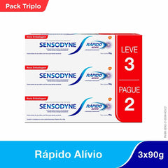Pasta de Dente Sensodyne Rápido Alívio  3 x 90 g