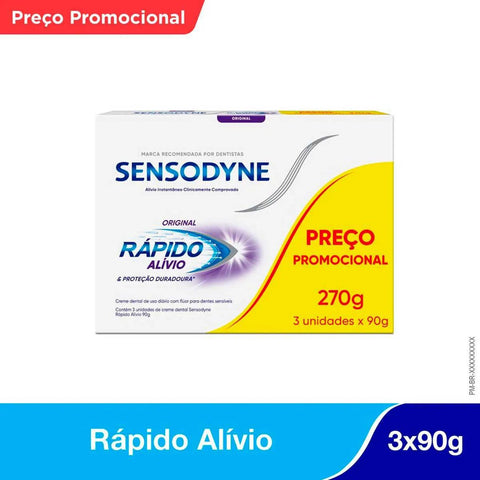 Pasta de Dente Sensodyne Rápido Alívio  3 x 90 g