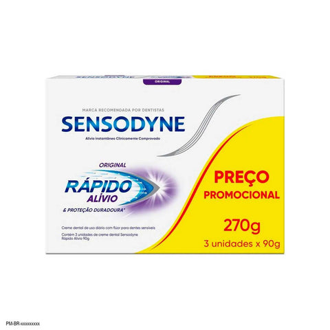 Pasta de Dente Sensodyne Rápido Alívio  3 x 90 g