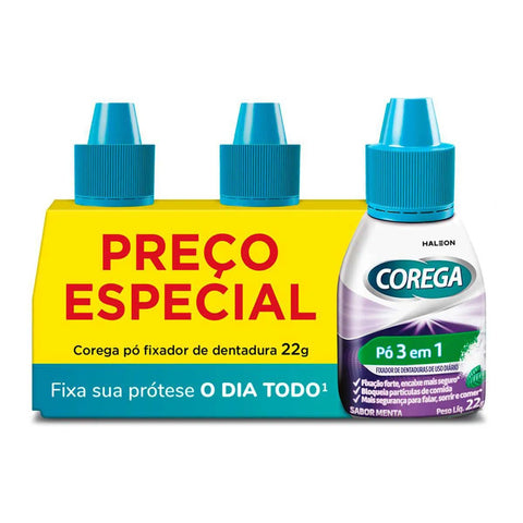 Kit Corega Po Menta 22Gr Com 3
