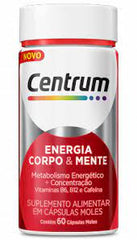 Polivitamínico Centrum Energia Corpo & Mente  60 Unidades - Comprimido