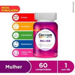 Polivitamínico Centrum Essentials Mulher de A-Zinco  60 Unidades - Comprimido