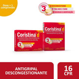 Coristina D  1mg + 10mg + 400mg + 30mg - 16 Unidades - Comprimido