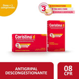 Coristina D  1mg + 10mg + 400mg + 30mg - 8 Unidades - Comprimido