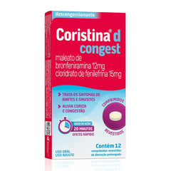 Coristina D Congest  12mg + 15mg - 12 Unidades - Comprimido