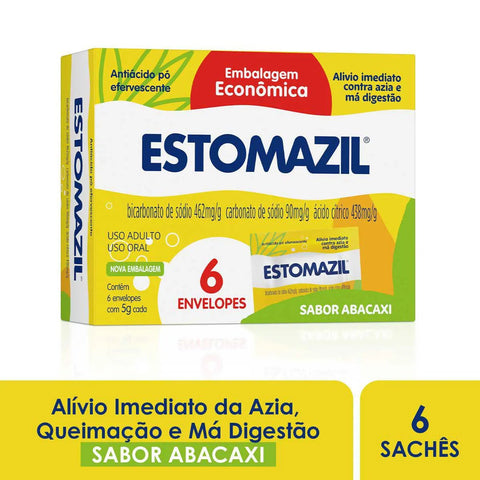 Estomazil  6 Unidades - Pó Efervescente - Sabor Abacaxi