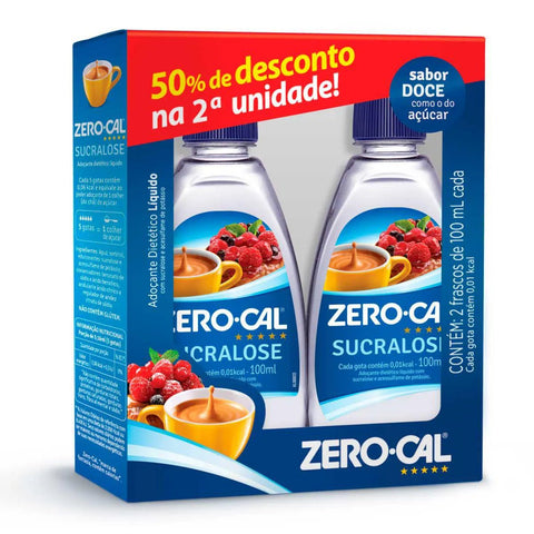 Kit Adoçante Líquido Zero-Cal Sucralose 2 Unidades de 100mLCada