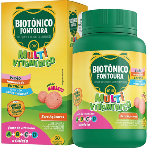 Polivitamínico Biotônico Fontoura  60 Unidades - Solução - Sabor Morango