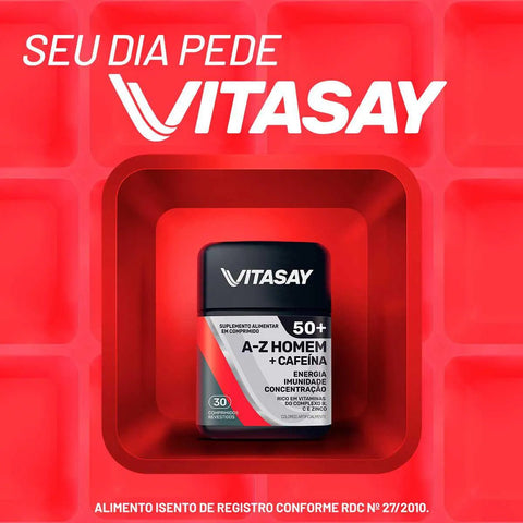 Polivitamínico Vitasay 50+ A-Z Homem  30 Unidades - Comprimido
