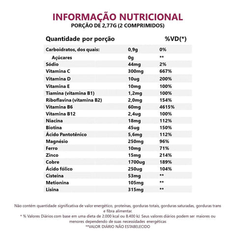 Polivitamínico Vitasay 50+ Bella Cabelo e Unha  60 Unidades - Comprimido