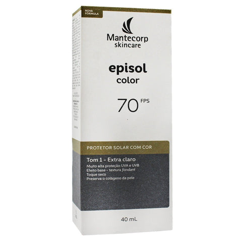 Protetor Solar Facial Episol Color  Extra Claro - FPS 70 - 40 mL