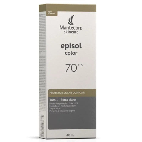 Protetor Solar Facial Episol Color  Extra Claro - FPS 70 - 40 mL