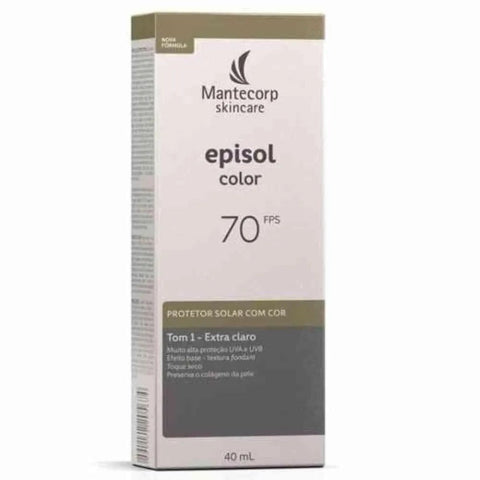 Protetor Solar Facial Episol Color  Extra Claro - FPS 70 - 40 mL