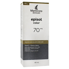Protetor Solar Facial Episol Color  Extra Claro - FPS 70 - 40 mL