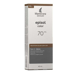 Protetor Solar Facial Episol Color  Médio - FPS 70 - 40 mL