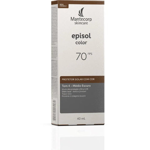 Protetor Solar Facial Episol Color  Médio Escuro - FPS 70 - 40 mL