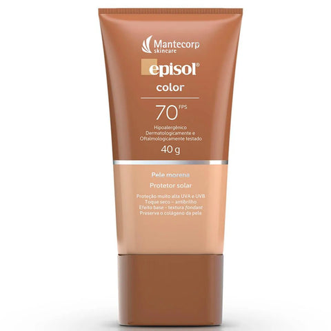 Protetor Solar Facial Episol Color  Pele Morena - FPS 70 - 40 g
