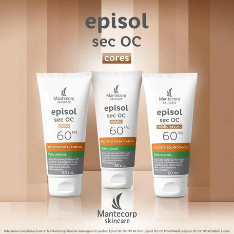 Protetor Solar Facial Episol Sec OC  Claro - FPS 60 - 60 mL