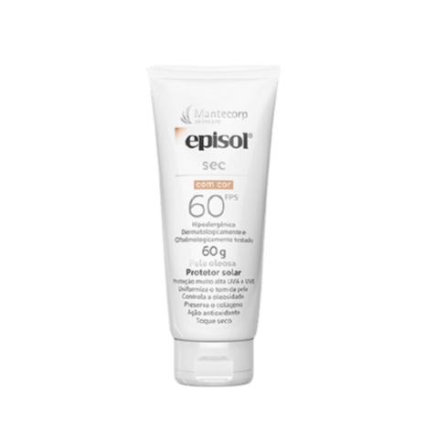 Protetor Solar Facial Episol Sec OC  Com Cor - FPS 60 - 60 g