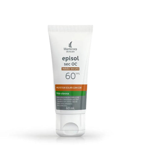 Protetor Solar Facial Episol Sec OC  Médio Escuro - FPS 60 - 60 mL