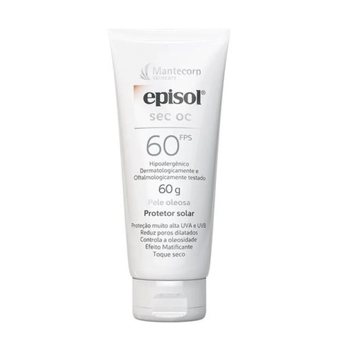 Protetor Solar Facial Episol Sec OC  Sem Cor - FPS 60 - 60 g