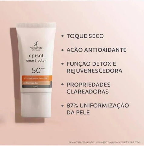 Protetor Solar Facial Episol Smart Color  FPS 50 - 40 mL