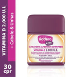 Suplemento Alimentar Addera + Cabelo e Unhas  2000UI - 30 Unidades - Comprimido