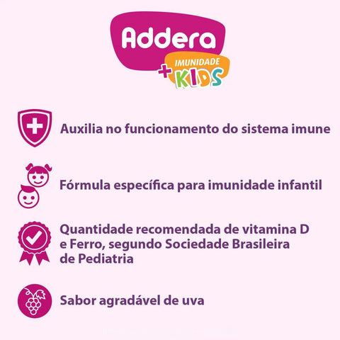Suplemento Alimentar Addera + Imunidade Kids  600UI - 75 mL - Solução
