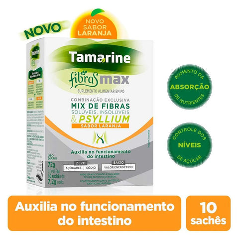 Tamarine Fibras Max  10 Unidades - Sachê - Sabor Laranja