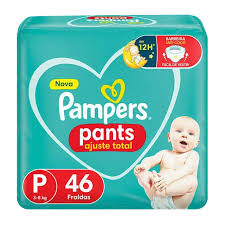 Fralda Pampers Pants Ajuste Total  Tamanho P - 46 Unidades