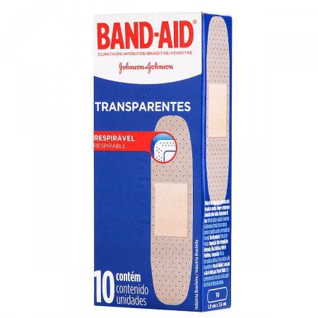 Curativo Band-Aid  Regular  Cor Transparente - 10 Unidades