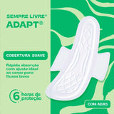Absorvente Sempre Livre Adapt  Com Abas - Cobertura Suave - 32 Unidades