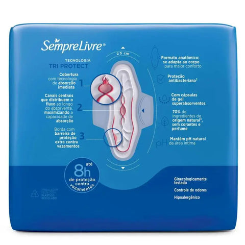 Absorvente Sempre Livre Adapt Plus  Com Abas - Cobertura Suave - 32 Unidades