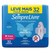 Absorvente Sempre Livre Adapt Plus  Com Abas - Cobertura Suave - 32 Unidades